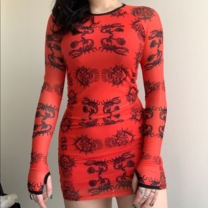 DOLLSKILL RED MESH DRESS